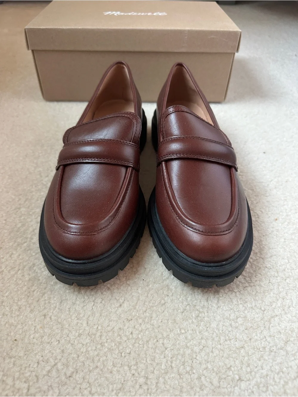 Madewell Bradley Lugsole Loafer in Cherry Wood
